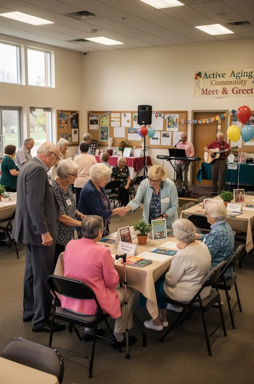 Active seniors engaging in physical activity and dance