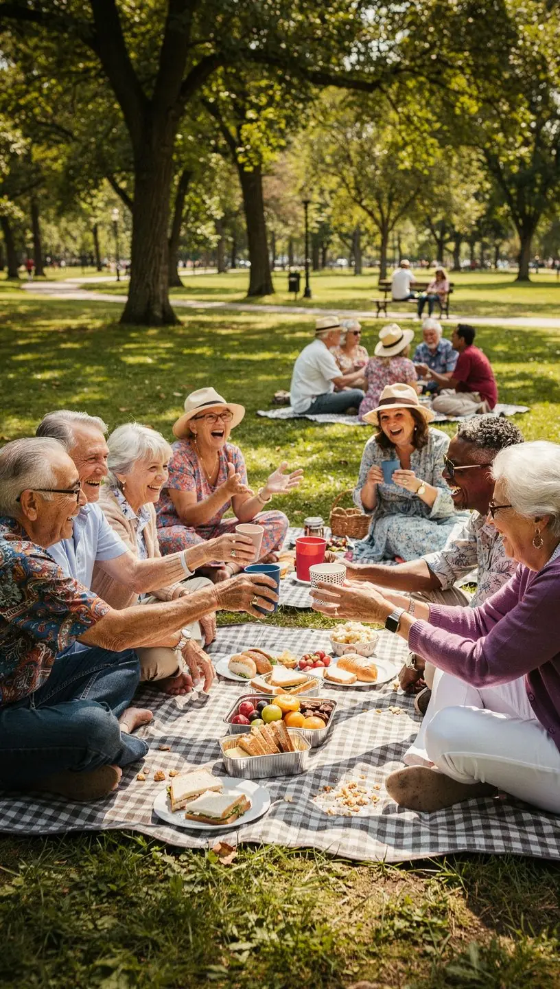 Nutrition and active aging coaching session illustration